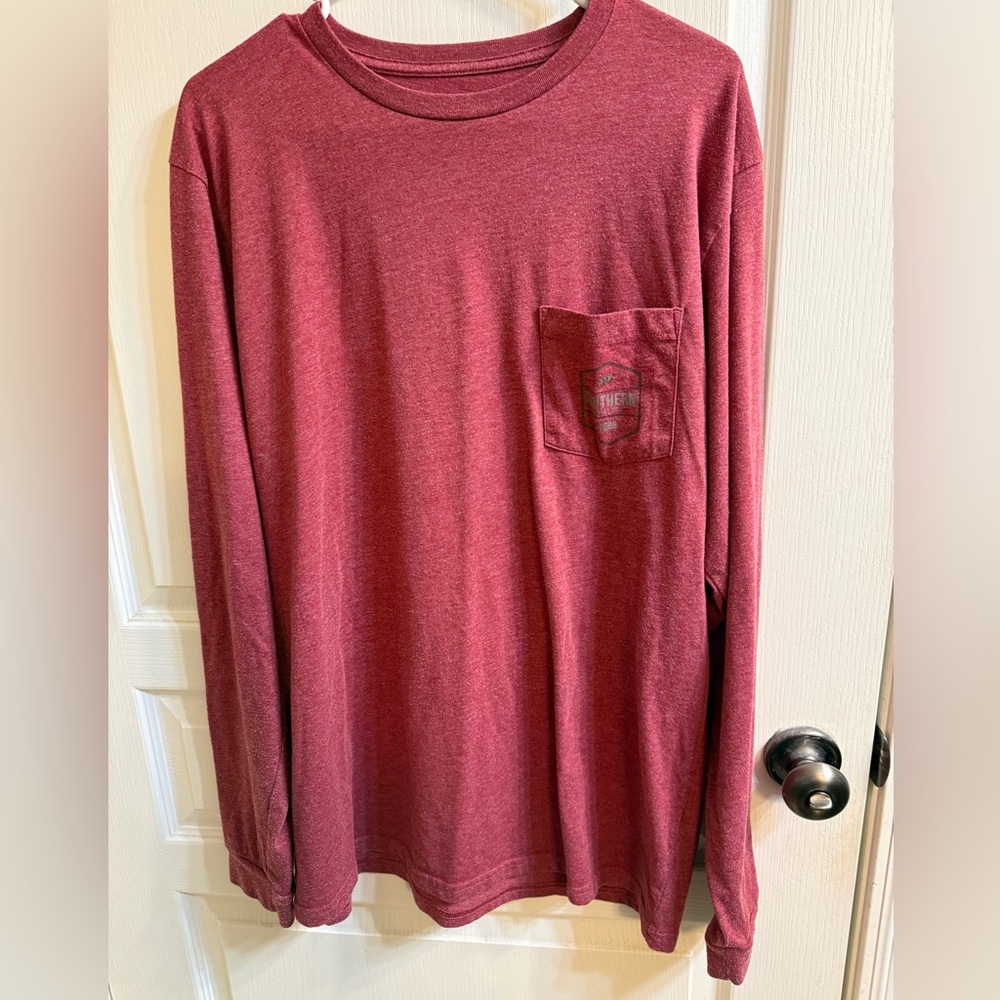 Men's Burgundy Long Sleeve Tee